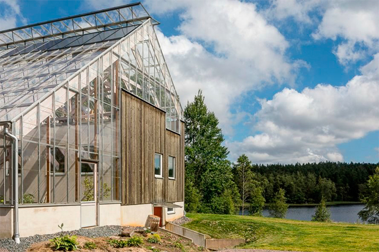 Casa-estufa cercada pela natureza produz alimentos o ano todo