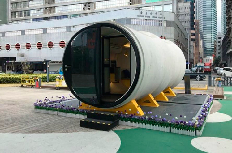 Minicasas são construídas com tubo de concreto